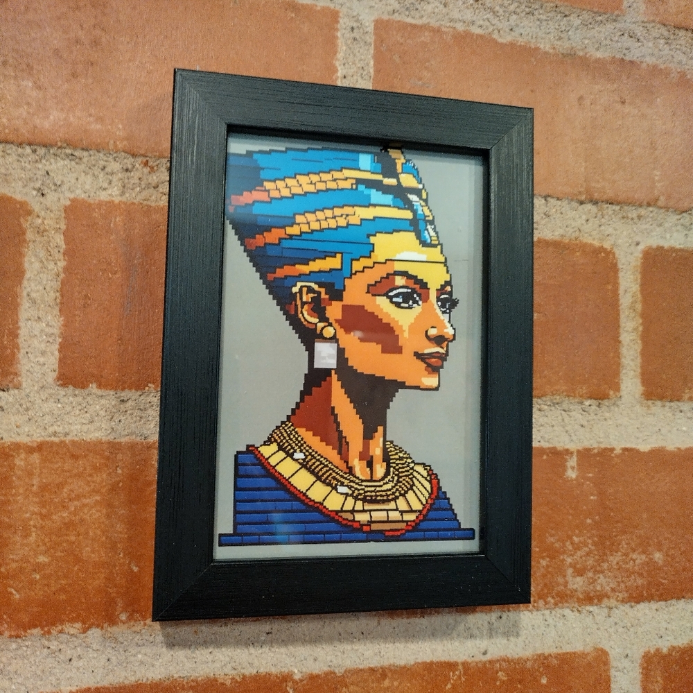 8 Bit Nefertiti Ancient Egypt Framed Mini Art Print lo-fi Pixel Art